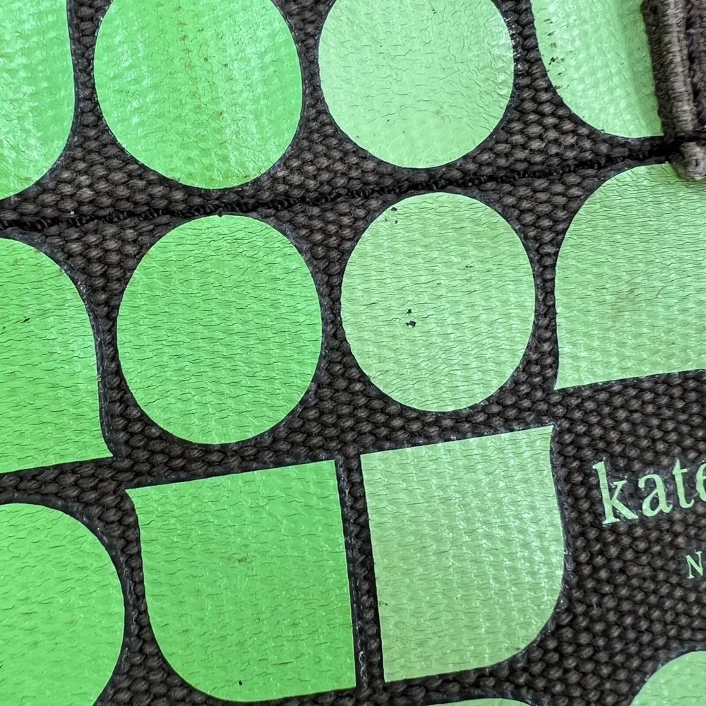 Kate, spade canvas, hombre tote in green